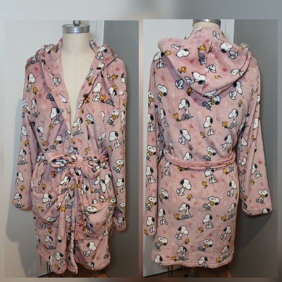 Peanuts Other - Peanuts Snopy and Woodstock Plush Fleece Bathrobe Size L/XL